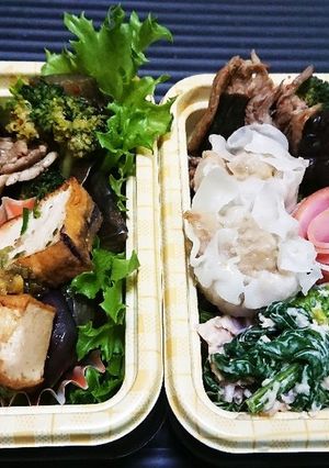 【夫婦弁当25】のらぼう菜マヨ和えと冷食-レシピのメイン写真