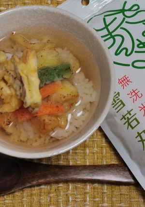野菜かき揚げ出汁茶漬けwith雪若丸-レシピのメイン写真