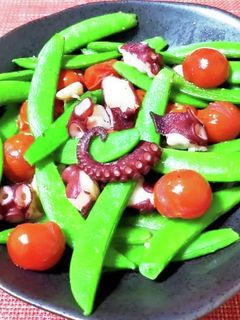 タコとスナップえんどうの炒めもの-レシピのメイン写真