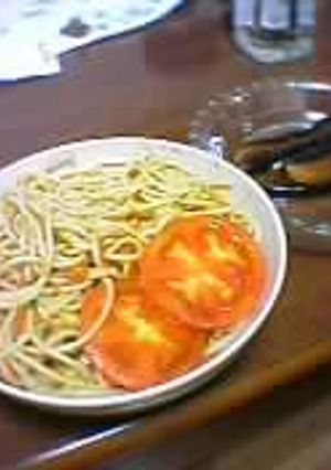 パスタ・ジェノベーゼ　焼きトマト添え-レシピのメイン写真