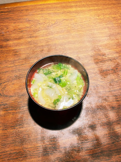 青菜&玉葱のかきたま味噌汁-レシピのメイン写真