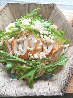 レンジでごぼう天水菜天かすのぽん酢うどん-レシピのメイン写真
