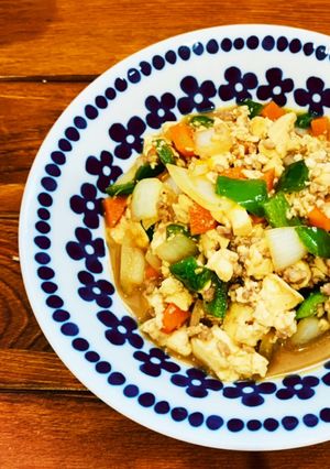 ちぎり豆腐のこってり野菜炒め-レシピのメイン写真
