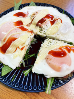 ベーコンエッグと水菜-レシピのメイン写真
