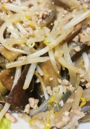 3品だけ！もやしとナスの肉味噌炒め-レシピのメイン写真