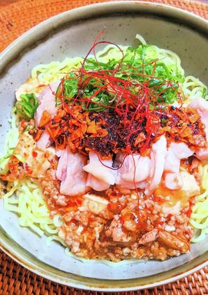 麻辣蒸し鶏あんかけ麺-レシピのメイン写真