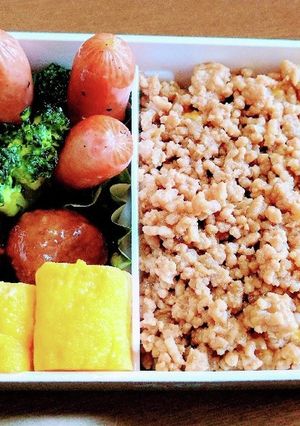 男子高校生お弁当（1）そぼろごはん-レシピのメイン写真