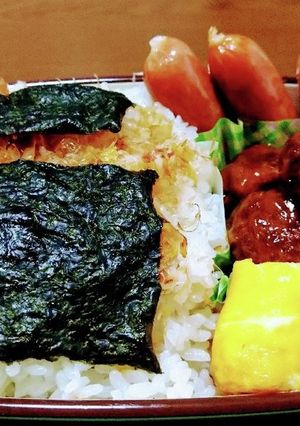 男子高校生お弁当（4）のり弁-レシピのメイン写真