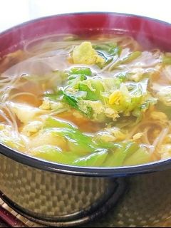 春きゃべつの卵とじにゅうめん-レシピのメイン写真