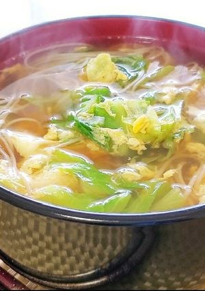 春きゃべつの卵とじにゅうめん-レシピのメイン写真