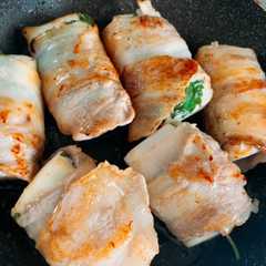 A picture of 簡単！大葉はんぺん肉巻き☾.