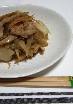 牛蒡と蒟蒻の生姜味噌煮-レシピのメイン写真