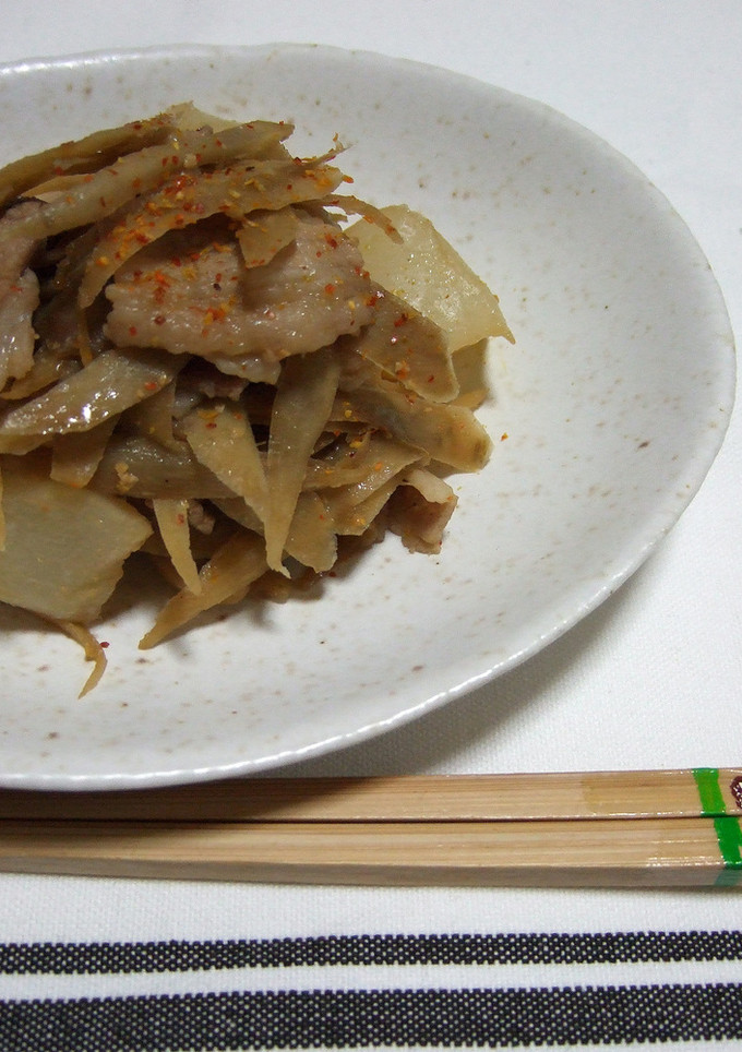 牛蒡と蒟蒻の生姜味噌煮-レシピのメイン写真