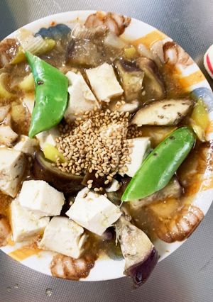 レンジ豚こまうま辛炒め味麻婆豆腐茄子-レシピのメイン写真