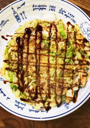 低糖質！海鮮オートミールお好み焼き-レシピのメイン写真