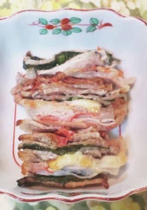 豚ロースと野菜の重ね焼きです。-レシピのメイン写真