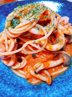 イカとベーコンのトマトソースパスタ-レシピのメイン写真