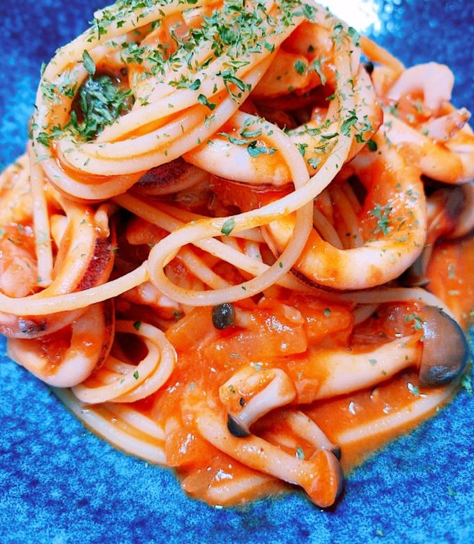 イカとベーコンのトマトソースパスタ-レシピのメイン写真