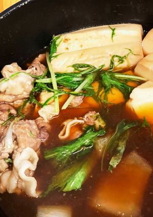 肉豆腐(食べかけ写真)-レシピのメイン写真