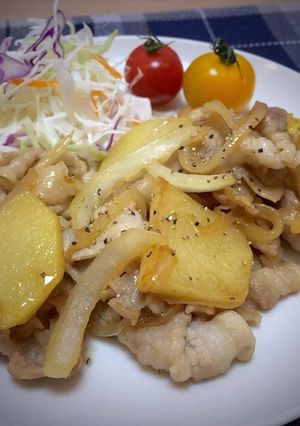 豚バラ肉とじゃがいものバターポン酢炒め-レシピのメイン写真