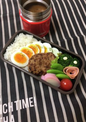 男子高校生弁当4/16ハンバーグカレー-レシピのメイン写真