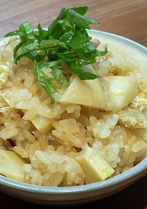 オリーブオイルが決め手！筍の炊き込みご飯-レシピのメイン写真