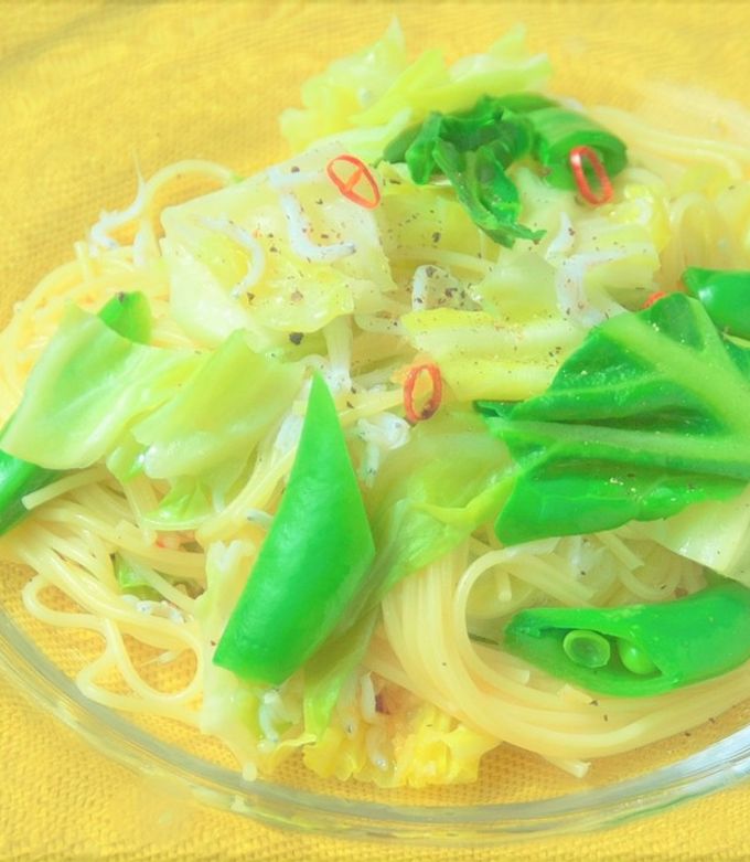 フライパン一つで作る　春野菜の和風パスタ-レシピのメイン写真