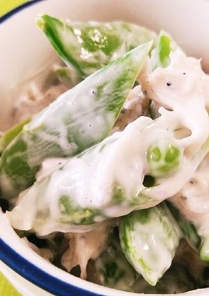 旬！スナップエンドウとしらすの梅マヨ和え-レシピのメイン写真