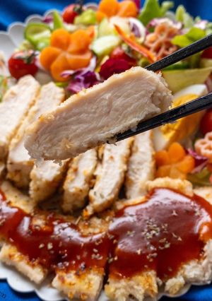 材料2つ！ふわふわ胸肉の驚きチキンカツ-レシピのメイン写真