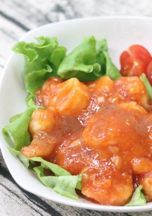 旨辛!スパイシー梅ソースのエビチリ-レシピのメイン写真