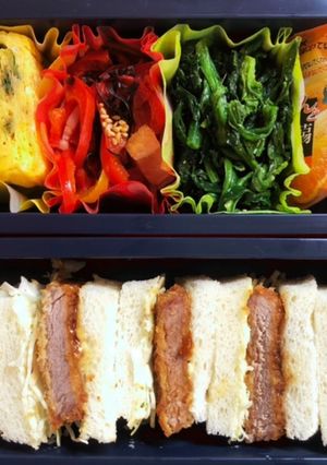 高校生弁当日記(カツサンド編)-レシピのメイン写真