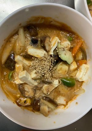 クリーミーピリ辛炒飯味豆腐入ナムル風炒煮-レシピのメイン写真