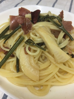 山菜と筍の生ハムペペロンチーノ-レシピのメイン写真