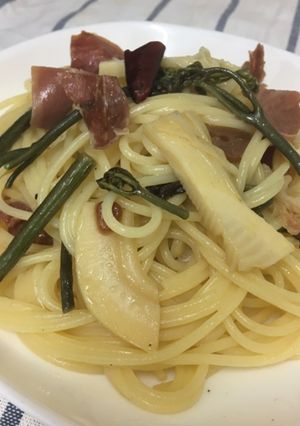 山菜と筍の生ハムペペロンチーノ-レシピのメイン写真