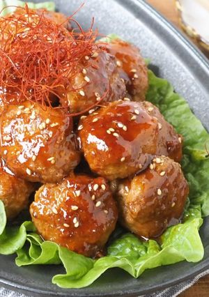 簡単♪韓国風甘辛つくね(肉団子)-レシピのメイン写真