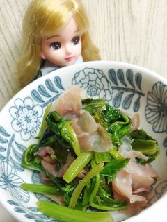 リカちゃん♡ほうれん草生ハム炒め♪-レシピのメイン写真