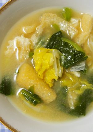 キャベツ・小松菜のお味噌汁♪甘くて美味♪-レシピのメイン写真