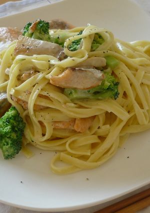 鮭とブロッコリークリームパスタゆず胡椒味-レシピのメイン写真