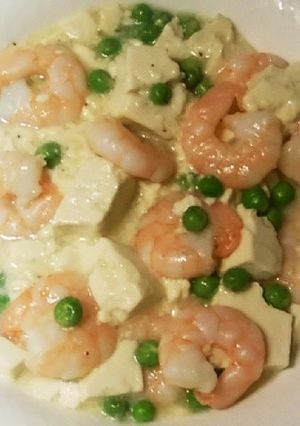 エビと豆腐とグリンピースの炒め-レシピのメイン写真