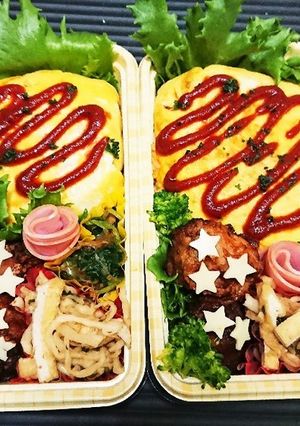 【夫婦弁当26】オムライスとハンバーグ-レシピのメイン写真