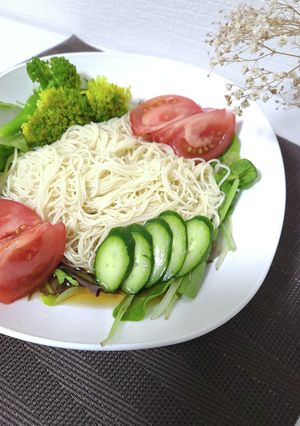出汁が決め手！ヘルシー美味しーサラダ素麺-レシピのメイン写真