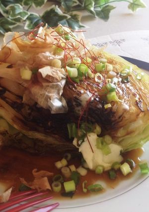 バターポン酢春キャベツステーキ-レシピのメイン写真