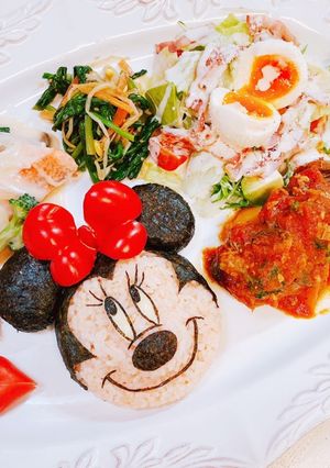 ミニー　キャラごはん　ワンプレート-レシピのメイン写真