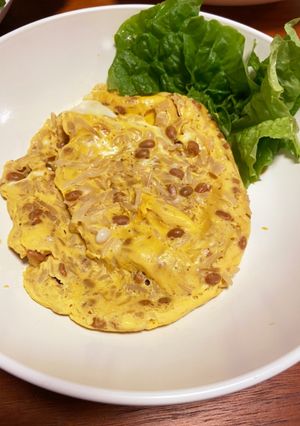 ポリ袋で簡単☆レンジで納豆オムレツ-レシピのメイン写真
