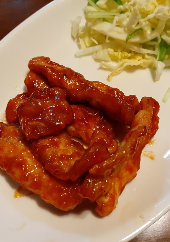 【テキトーに作る】豚ロースのトマト揚げ煮-レシピのメイン写真