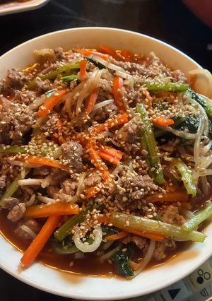 合い挽き肉でビビンバ風炒め-レシピのメイン写真