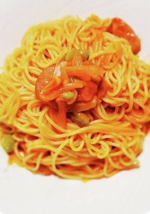 枝豆とウインナーのケチャップパスタ-レシピのメイン写真