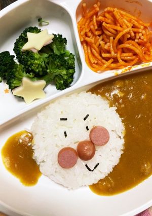 アンパンマンカレー誕生日プレート-レシピのメイン写真