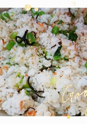 小松菜干しエビ塩昆布混ぜごはん-レシピのメイン写真
