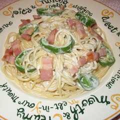 A picture of アンチョビーのクリームソースパスタ.